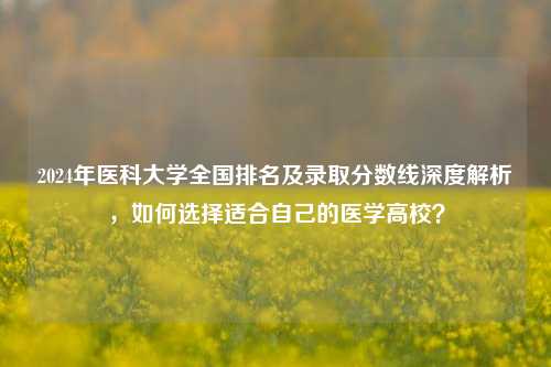 2024年医科大学全国排名及录取分数线深度解析，如何选择适合自己的医学高校？