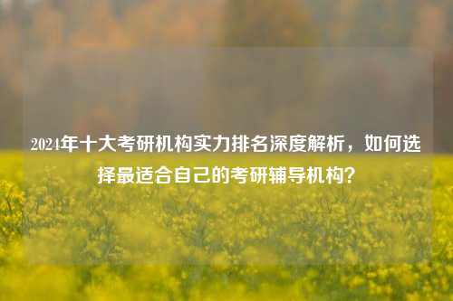 2024年十大考研机构实力排名深度解析，如何选择最适合自己的考研辅导机构？