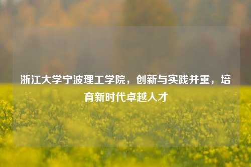 浙江大学宁波理工学院，创新与实践并重，培育新时代卓越人才