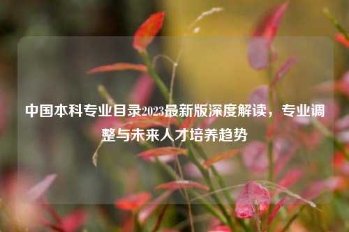 中国本科专业目录2023最新版深度解读，专业调整与未来人才培养趋势