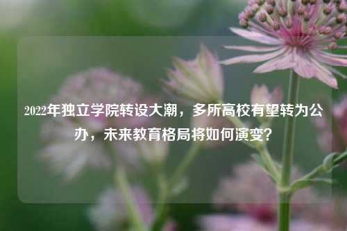 2022年独立学院转设大潮，多所高校有望转为公办，未来教育格局将如何演变？