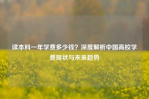 读本科一年学费多少钱？深度解析中国高校学费现状与未来趋势