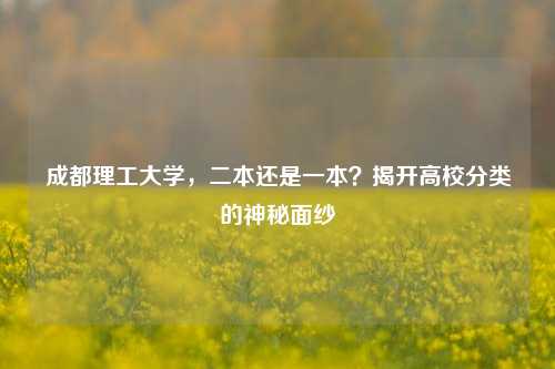 成都理工大学，二本还是一本？揭开高校分类的神秘面纱