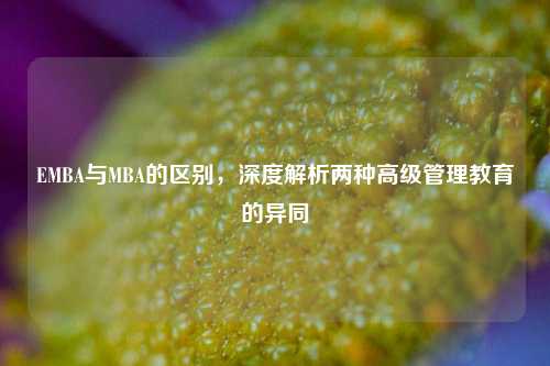 EMBA与MBA的区别，深度解析两种高级管理教育的异同