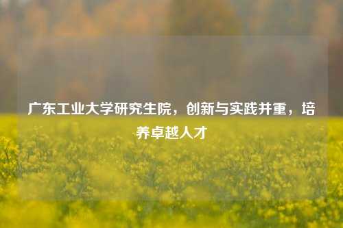 广东工业大学研究生院，创新与实践并重，培养卓越人才